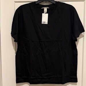 H&M Black Short Sleeve Cotton Tee